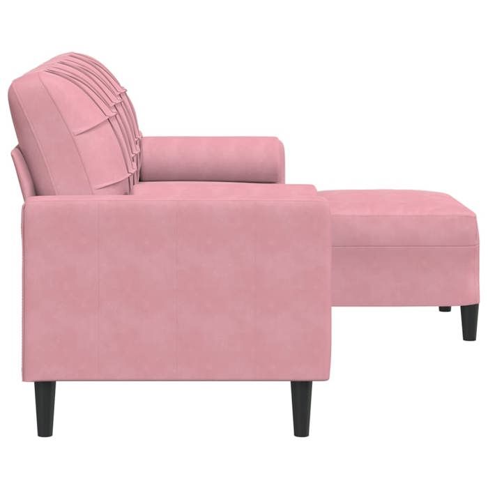 SOFA-Canapé salon - 3 places - (par siège) : 110 kg - repose-pieds - Rose 180 cm Velours C4549