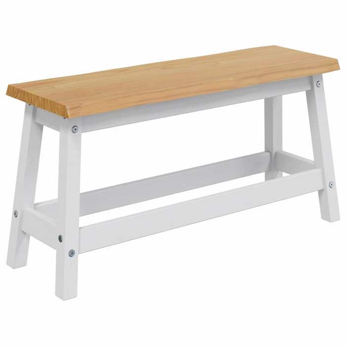 Banquette - Banc de salle à manger ekai - vidaXL - bois de pin massif - blanc - 915 x 29 x 455 cm - hauteur dassise 43 cm 3854748