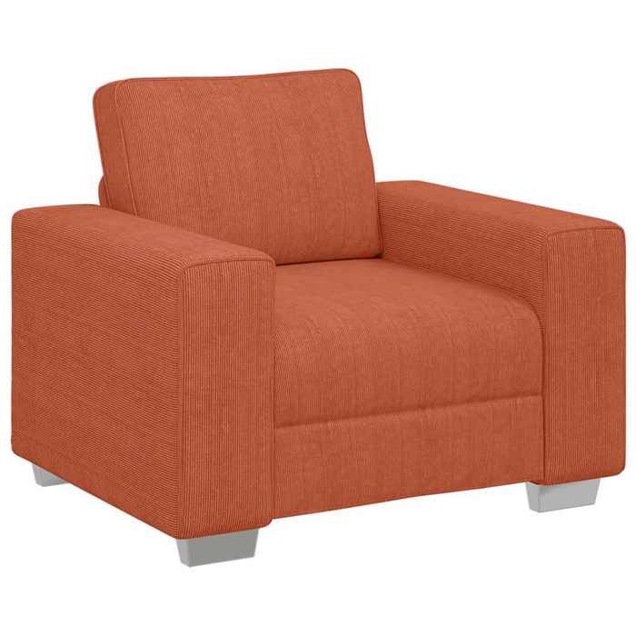 Orange SOFA - ELORAN - Fauteuil rouge orangé 100x77x82 cm en tissu velours côtelé - (par siège) :110 kg - pour salon 45791666
