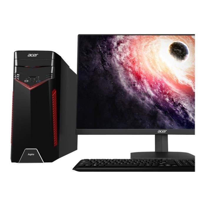 Vente Ordinateur de bureau ACER Aspire GX-781_W - Tour - 1 x Core i7 7700 / 3.6 GHz - RAM 8 Go - SSD 128 Go, HDD 1 To - Graveur de DVD - GF GTX 1060 - GigE pas cher Vente Ordinateur de bureau ACER Aspire GX-781_W - Tour - 1 x Core i7 7700 / 3.6 GHz - RAM 8 Go - SSD 128 Go, HDD 1 To - Graveur de DVD - GF GTX 1060 - GigE pas cher