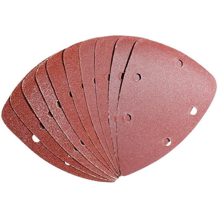 Papier De Verre LEONTOOL - Grain 240 - 30 Feuilles 140x98mm - 6 Trous - Pour Ponceuse à Souris