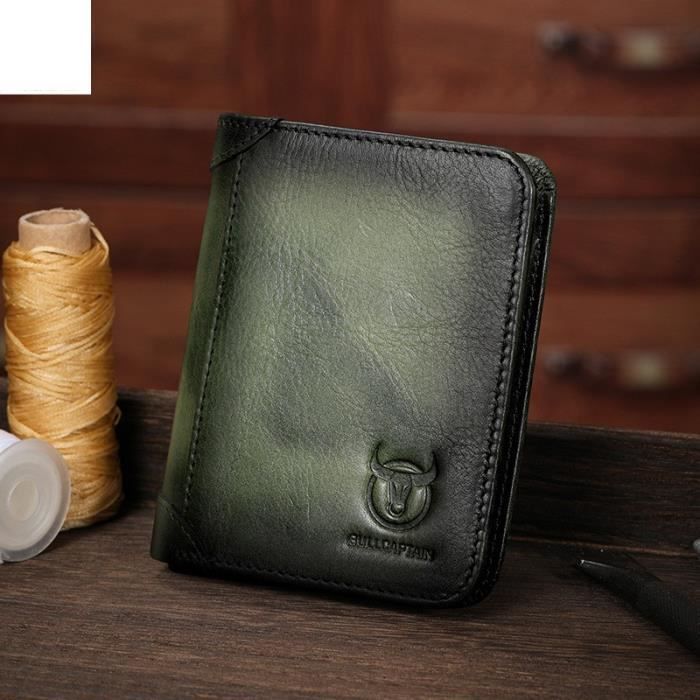 Portefeuille Cuir Marron Skneephate Loup Avec Blocage RFID - Le Cadeau Personnalise Pour Homme Qui A Tout