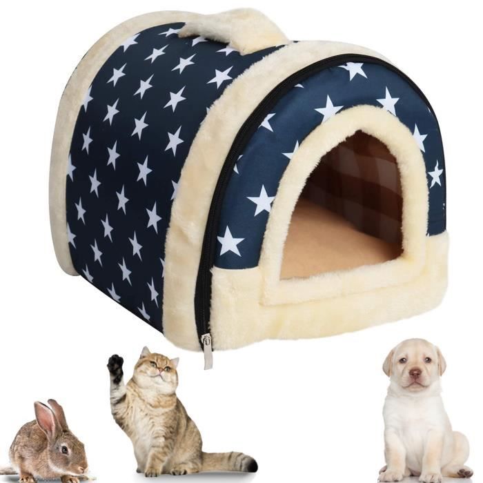 Comparer les prix de Animal Maison,ANNEFLY Pet Sac de Couchage Cuddle Pochette Lit de Lavable Tapis de Maison pour Burrower Chatons Chats Chiens,Bleu-L