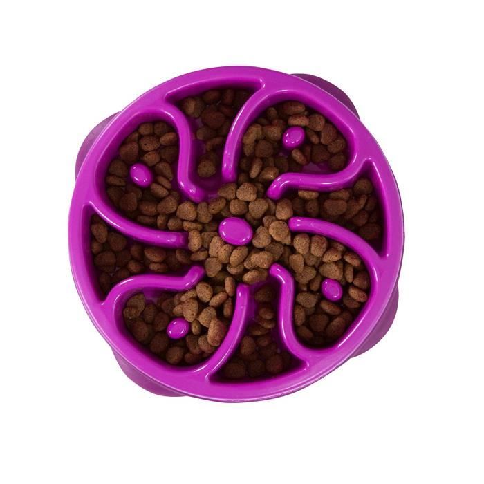Kyjen Outward Hound Fun Feeder Lente Bol d`Alimentation pour Chien Violet Petit - KJ-2951