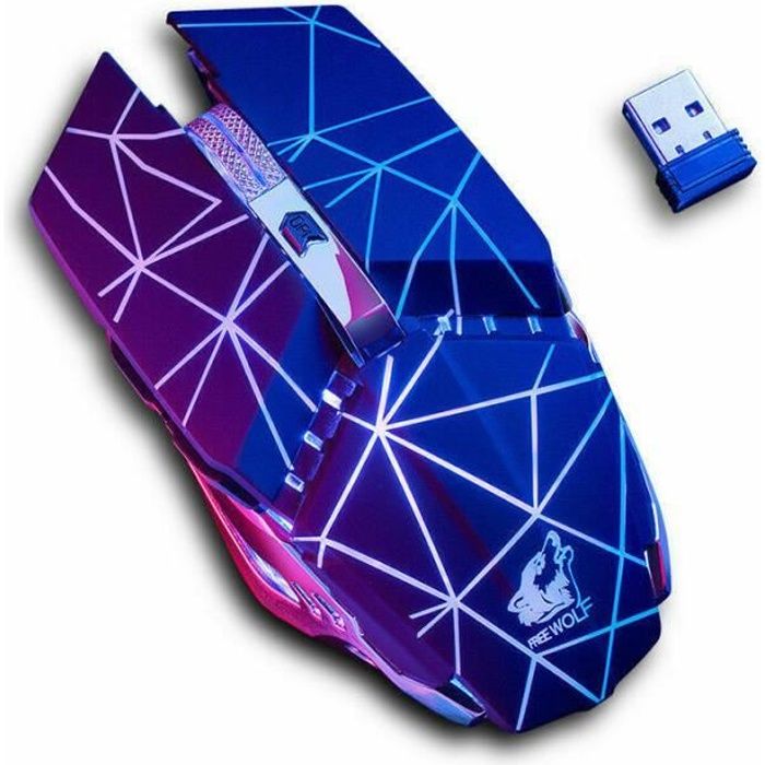 Souris Gamer Optique Souris Gaming Sans Fil – 7 LED Couleur Options – 24 GHz WIRELESS