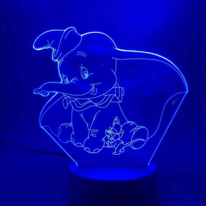 Giyiohok 3d Led Veilleuse Lampe Elephant Dumbo Mignon Bebe Veilleuse Couleur Changeante Deco 539 Cdiscount Puericulture Eveil Bebe