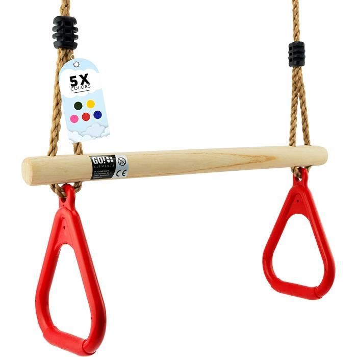 Balançoire trapèze enfant rose GO!elements avec assise et corde réglable Balançoire trapèze enfant rose GO!elements avec assise et corde réglable