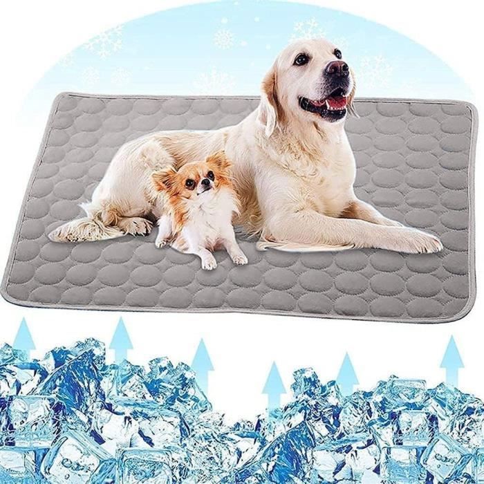 Comparer les prix de Tapis Rafraichissant Chien Automatique - 100x70CM Tissu De Soie De Glace Non Toxique, Gris