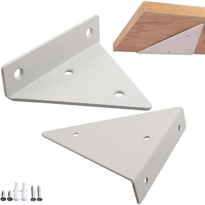 2 Supports D’étagère D’angle En Métal Noir – Fixation Murale Triangulaire – 160 Mm