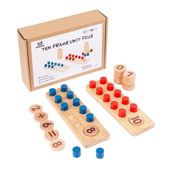 Jouet Mathématiques En Bois Montessori - Apprendre à Compter, Additions, Soustractions Et L'heure - Pour Enfants De 3 à 7 Ans