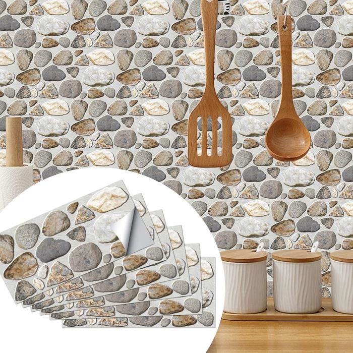 Lot De 20 Panneaux Muraux Autocollants 60x30 Cm - Imitation Carrelage Marbré - Moderne