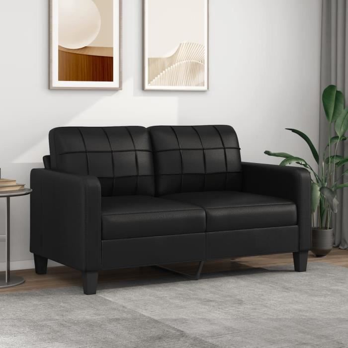 Canapé scandinave de relaxation MVS - Canapé à 2 places Noir 140 cm Similicuir238 Kg