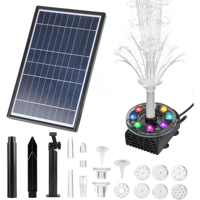 Fontaine Solaire Flottante Forme Feuille De Lotus - 1,4W, 7 Styles De Jets - Pour Bassin, Jardin, Bain D'oiseaux - Économie D'énergie