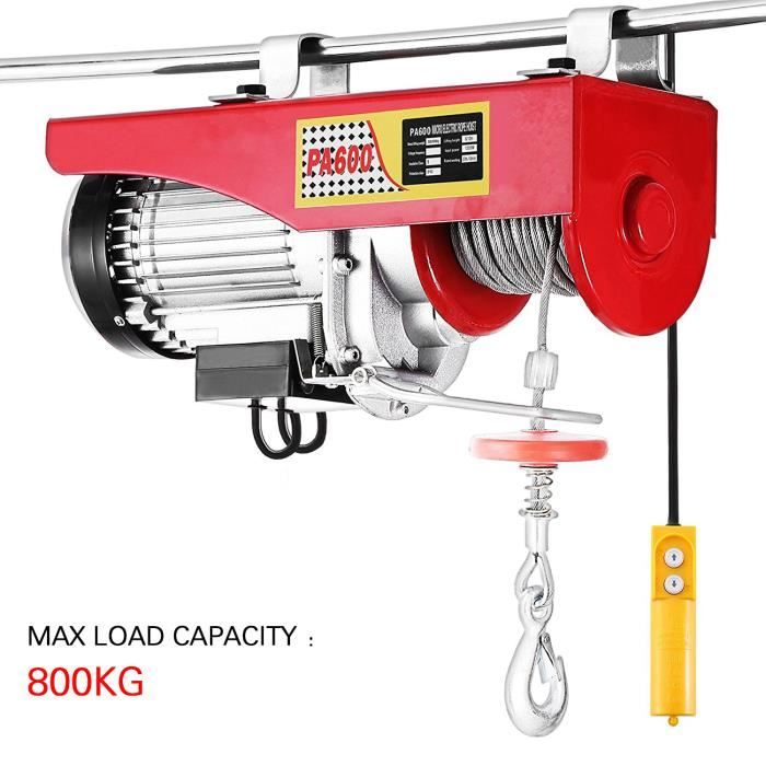 Palan Electrique 220V Treuil à Câble Electrique 800kg Treuil-Palan Electrique Avec Télécommande (800kg)
