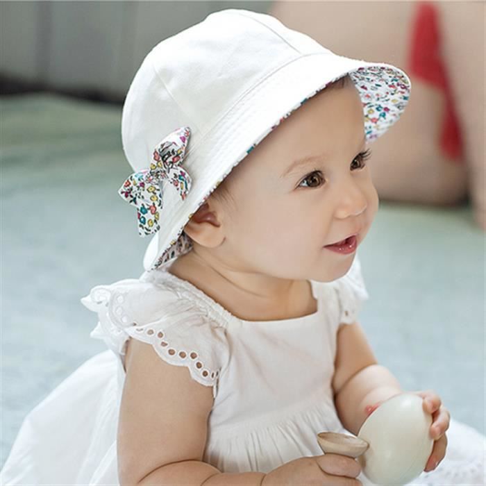 Bébé fille en coton floral soleil/été chapeau/bonnet âge 3-6 6-12 12-24 mois 