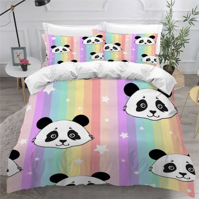 Parure De Lit Enfant Housse Couette 135x200 + Taie 80x80cm Motif Dessin Animé