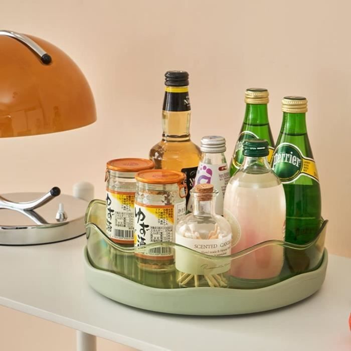 Plateau Tournant De Stockage Condiments, Porte Épices en Plastique 22cm