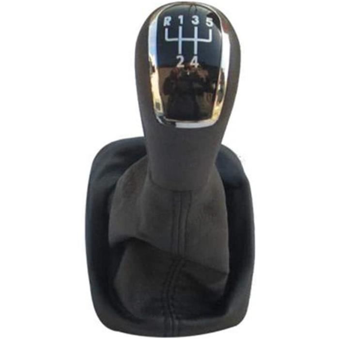 Pommeau De Levier De Vitesse 5 Vitesses Avec Soufflet Cuir - Pour Skoda Octavia A5 2004-2012 - Noir