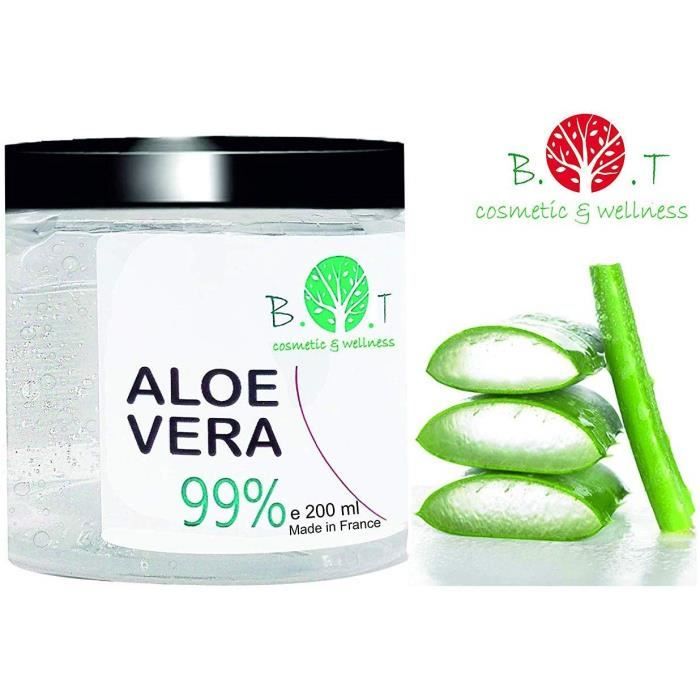 B.O.T cosmetic & wellness 100% Naturel Gel d'Aloe Vera 99% 200 ml Hydratant  Visage Corps Cheveux Aprs l'pilation Soins des peaux - Cdiscount Au  quotidien