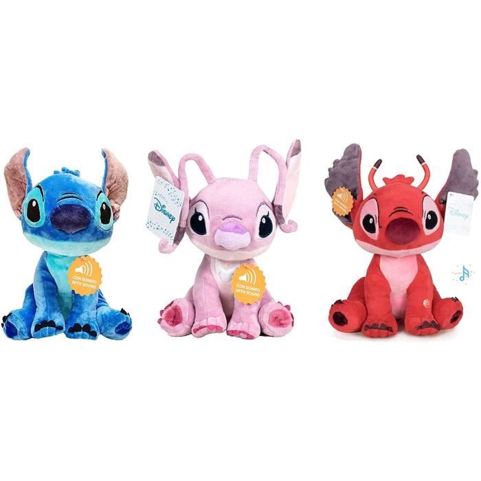 Peluche stitch leroy et angel avec son lot de 3 - Cdiscount Jeux