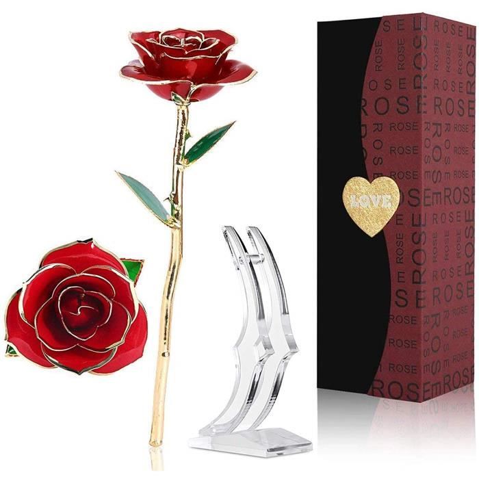 Cadeau Creatif Roses Eternelle Or Gold 255*90*55mm Plaque Or Boite Pret A Offrir