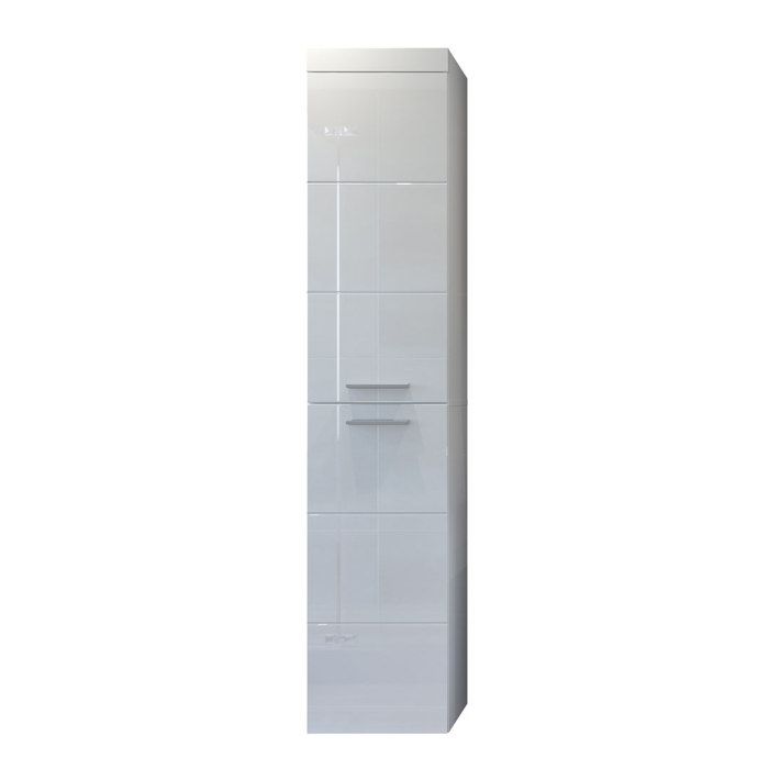 Devon Armoire haute pour salle de bain 2 portes blanc blanc brillant. Devon Armoire haute pour salle de bain 2 portes blanc blanc brillant.