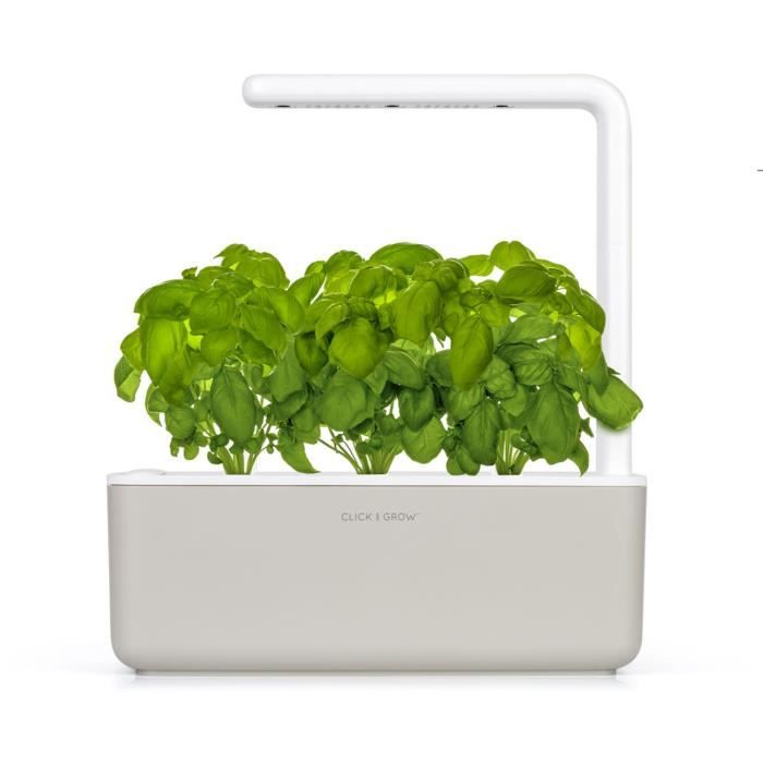 Jardin d'intérieur LED Click & Grow 3 - Smart Garden - beige - 3 places pour les semis - 8 W - 1,2 l