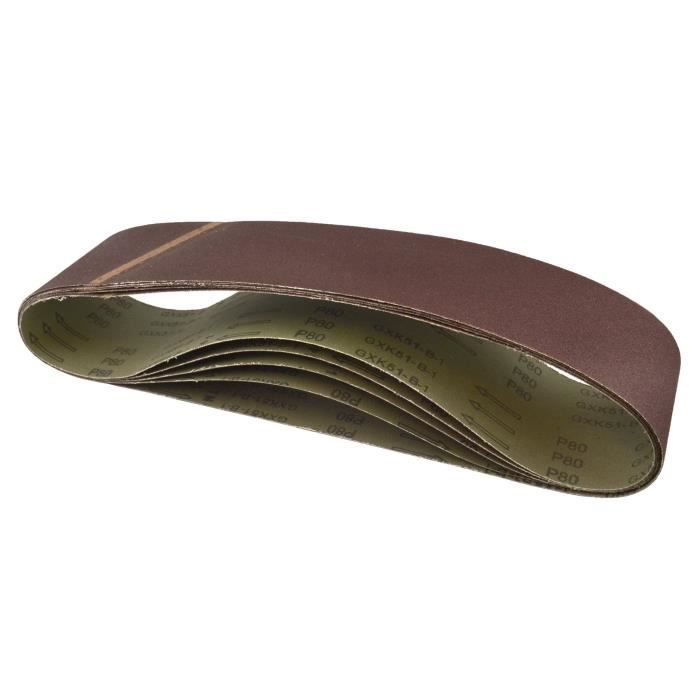 Bande Abrasive 100x920 Mm Grain 80 5 Bandes Abrasives Grain 80 - 100 X 920 Mm - Pour Ponceuse à Bande - Oxyde D'aluminium Sur Toile Coton 5 Bandes Grain 80 100x920 Mm