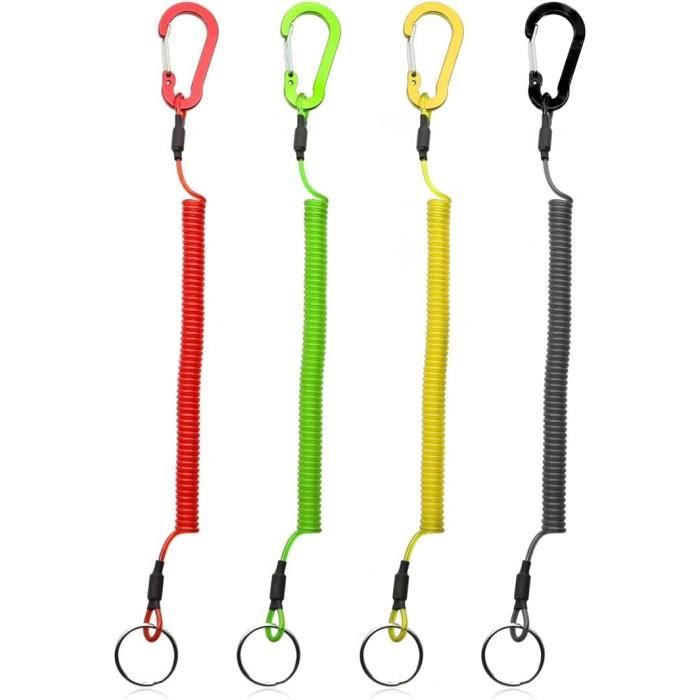 Totority Corde de sécurité rétractable robuste pour cannes à pêche et accessoires à ressort portable