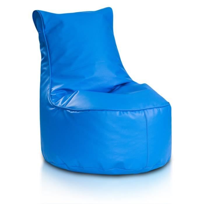 fauteuil assise poire seat l cuir écologique bleu brillant