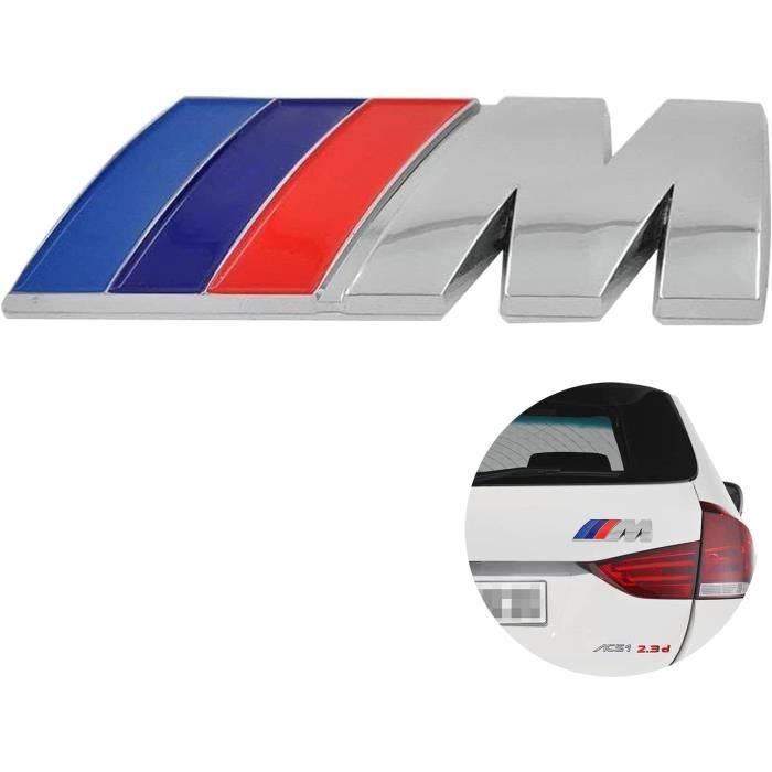 Emblème adhésif pour Coffre de Voiture,3D Sport M Badge Emblème Voiture Sticker Décoration, Logo Voiture Style, pour Série BMW M