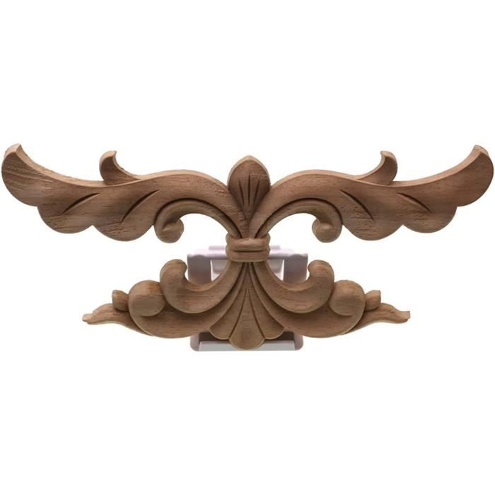 4 Appliques En Bois Sculpté Pour Décoration - Décalcomanie Sculpture - Neuf