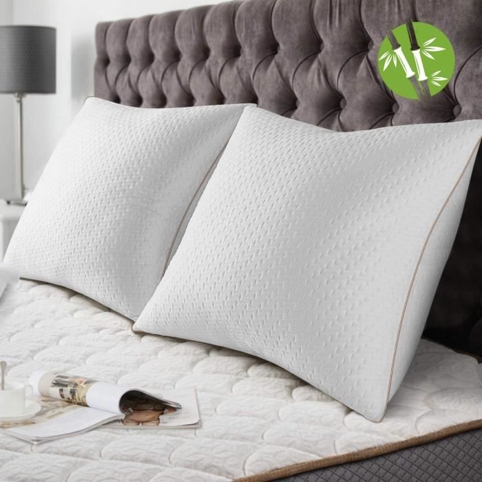 Blanreve Lot De 2 Oreillers Spécial Transpiration - 60 X 60 Cm - Blanc à Prix