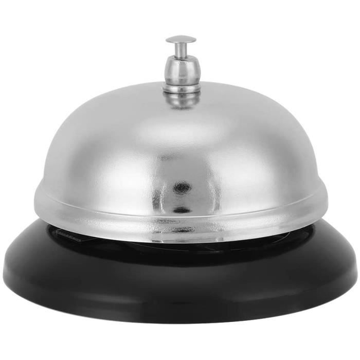 Cloche D'appel En Acier Inoxydable Noir - Son Clair Pour Restaurant, Bar, Maison, école - Base Antidérapante