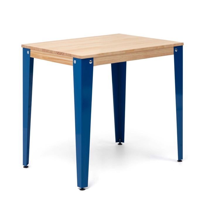 table salle à manger lunds  80x80x75cm  bleu-naturel. box furniture