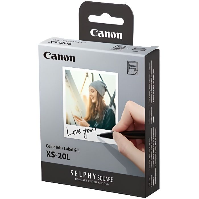 Kit 20 Impressions Format Carré Canon Selphy XS-20L – 20 Tirages, Papier Autocollant - vue 9