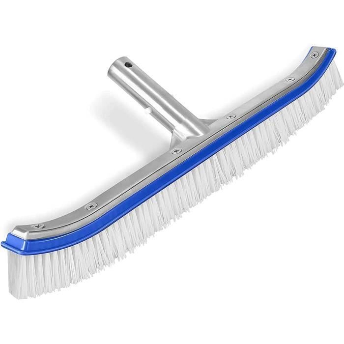 Brosse De Piscine 17,5 Pouces – Pour Mur Et Carrelage, Poils Denses, Dos En Aluminium, Compatible Tiges Standard