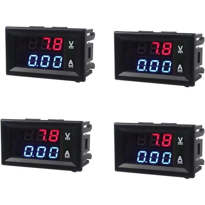 Mesure Tension HUAZIZ 2Pièces Ampèremètre De Voltmètre à LED De 0,28", Testeur De Courant De Tension D'affichage Voltmetre Numerique