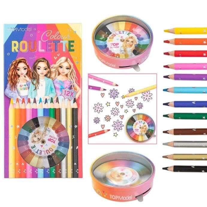 Set 4 Crayons Depesche TOPModel - HB | 4 Gommes Interchangeables | Design Coloré | Enfants 5+ Ans