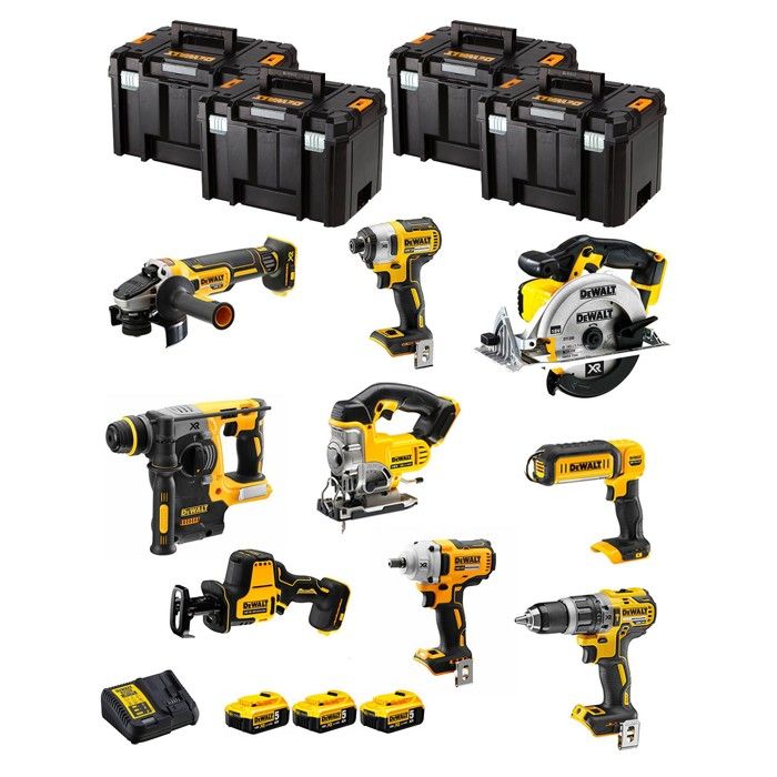 DeWALT Kit DWK900T DCD796 + DCH273 + DCG405 + DCF887 + DCF894 + DCS331 + DCS391 + DCS369 + DCL050+ 3x50Ah +DCB115+ 4xTSTAK VI