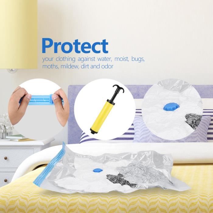 Sacs De Rangement Sous Vide Lot De 12 Sacs Compression + Pompe : L