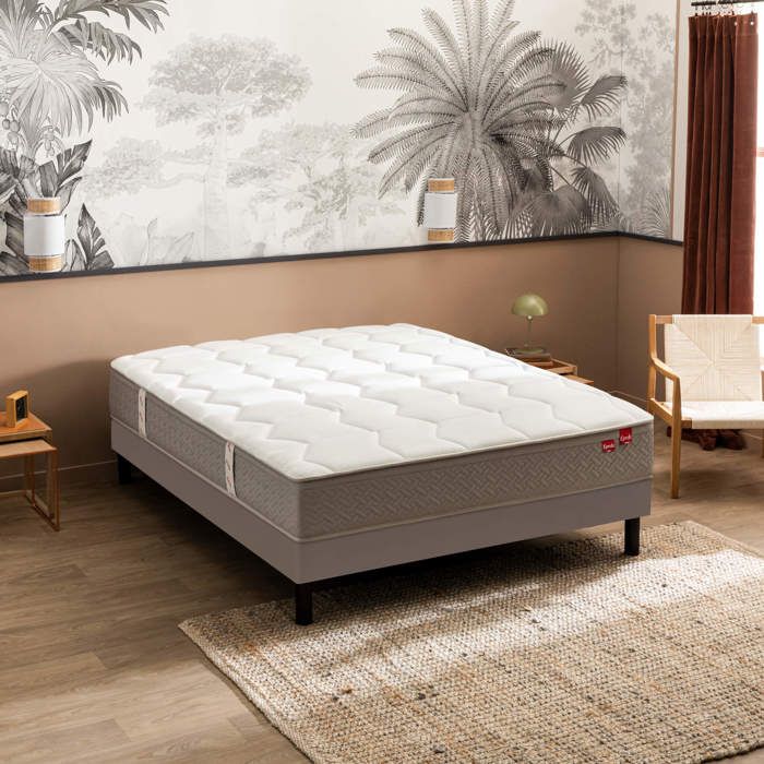 Ensemble sommier et matelas 80x200 cm ressorts ensachés et mémoire de forme ferme Epeda Destination