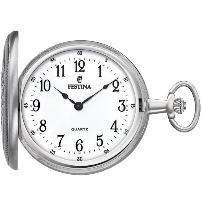 Montre de poche - FESTINA - F2025 - Acier inoxydable - Analogique - Blanc