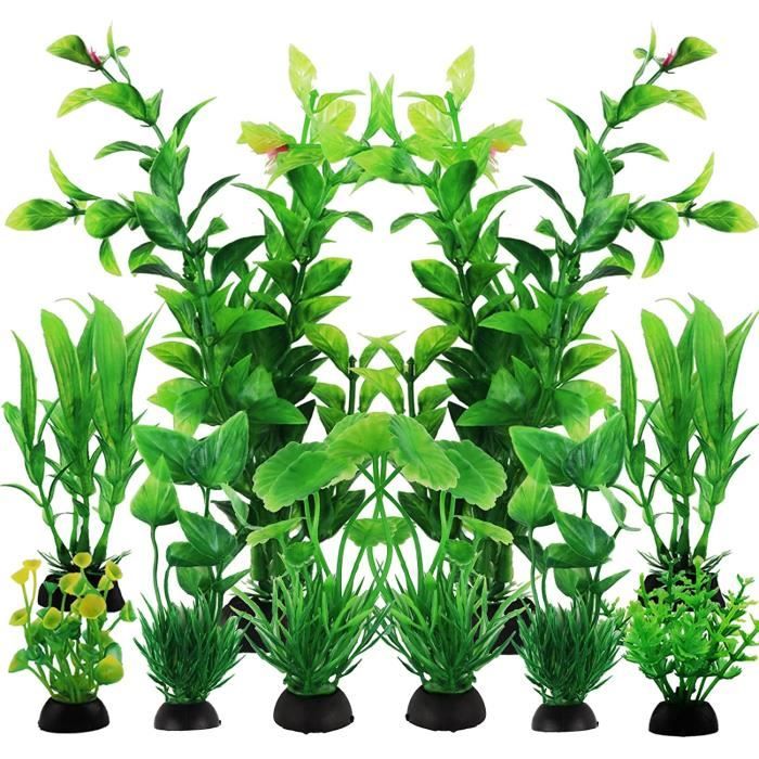 Meilleurs prix pour Aquarium Decoration Plante, Vert Plantes Artificielle Aquarium Deco, Terrarium Plante Décoration pour Aquarium Poissons, 10 Pièces