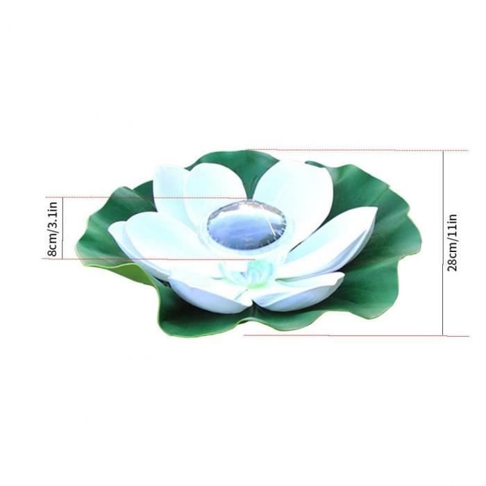 Housoutil Lanterne Lotus Fleur Flottante Lumière Solaire - Nénuphar Piscine Bassin Blanc