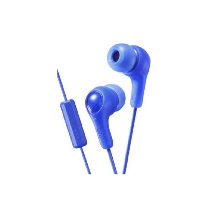 Ecouteurs intra-auriculaires - JVC - HA-FX7M-A-E - Bleu - Télécommande - Cordon 10 m