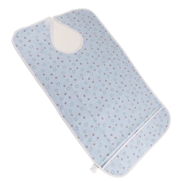 Bavoir/bavette Adulte Pour Personnes âgées - Tissu Coton Bleu, Pratique Pour Les Repas | Neuf Sous Emballage