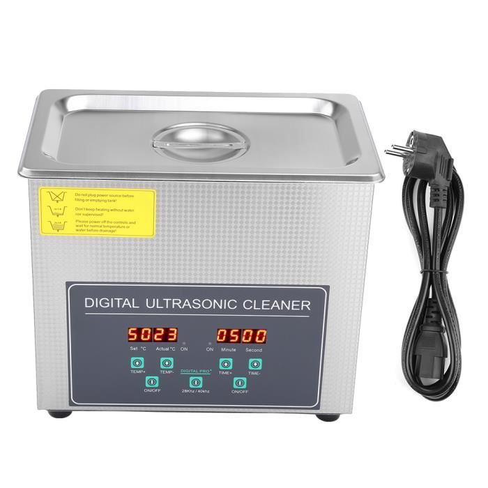 Nettoyeur à Ultrasons Professionnel 47 KHz - Bac En Acier Inox 304 De 300 Ml - Pour Bijoux, Lunettes, Prothèses Dentaires - 4 Modes (2 à 10 Min) - 1
