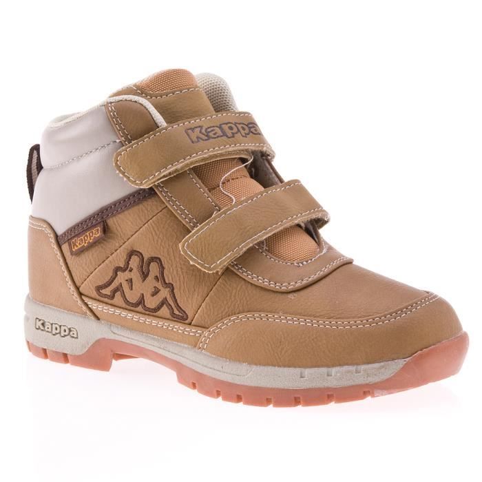 Kappa Kappa Bright Mid - Baskets enfant mixte jaune en synthétique fermeture scratch