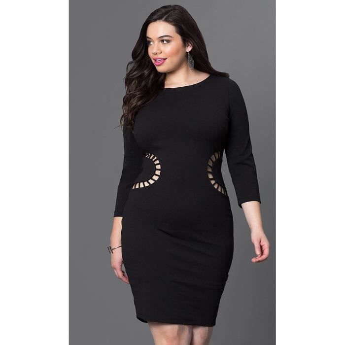 Eozy Robe De Soiree Grande Taille Femme Sexy Col Rond Mode Noir Achat Vente Robe De Ceremonie Cdiscount